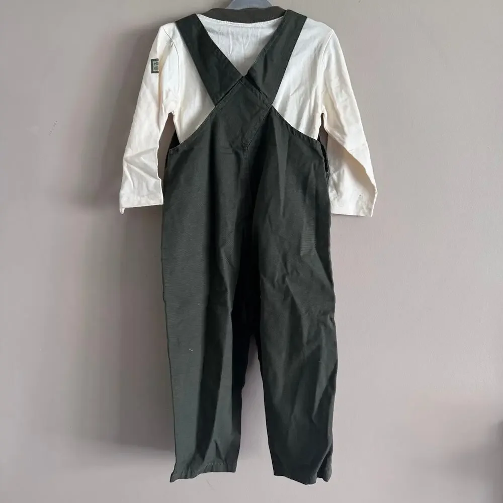 Vintage Disney Store Winnie the Pooh Green Embroidered Overalls Tigger 24M NEW